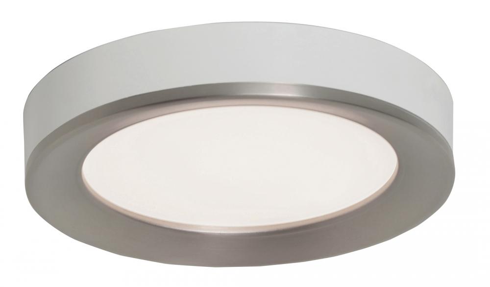 Alta LED Low Profile Flush Mount - 12'' - Satin Nickel/White