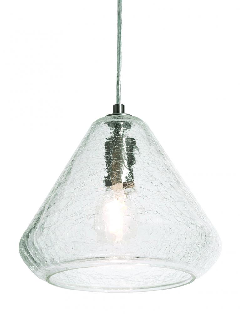 Armitage Pendant - Satin Nickel - Clear Crackle