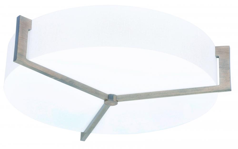 Apex 14'' LED Ceiling - Weathered Grey Finish - Linen White Shade