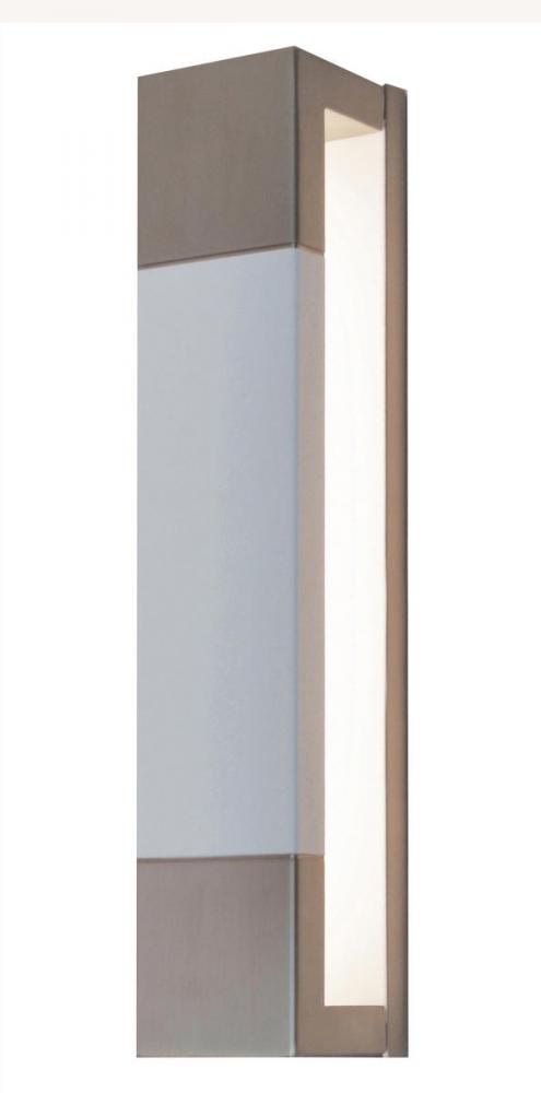 Post LED Sconce - Satin Nickel/White