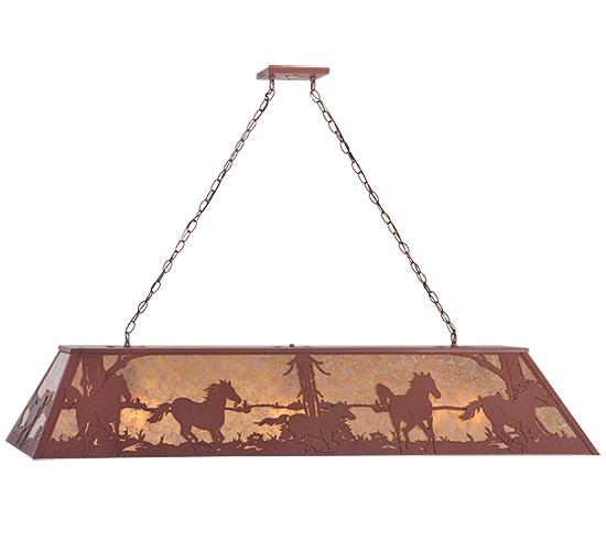 61" Long Running Horses Oblong Pendant