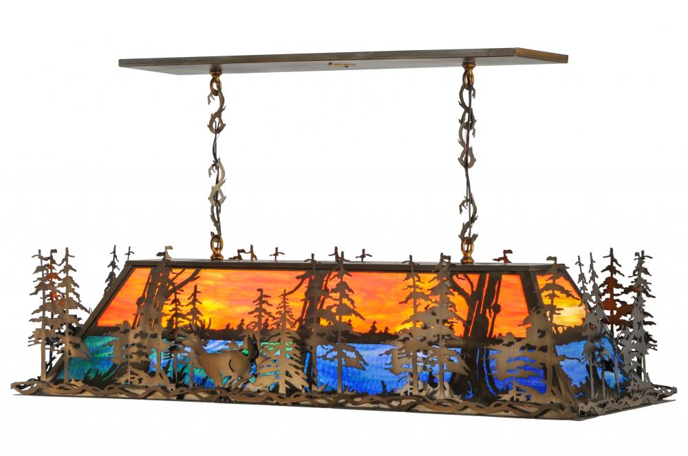 50" Long Deer Through the Trees Oblong Pendant