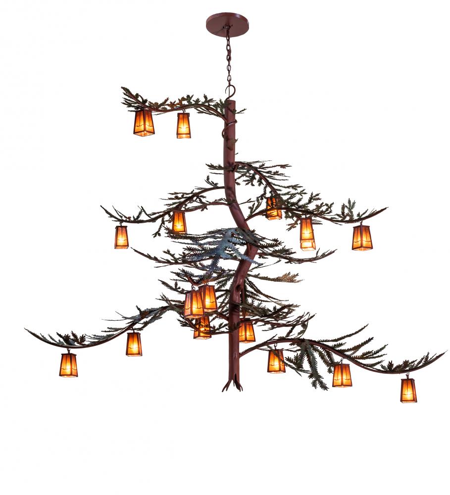 101" Long Pine Branch Valley View 18 Light Chandelier