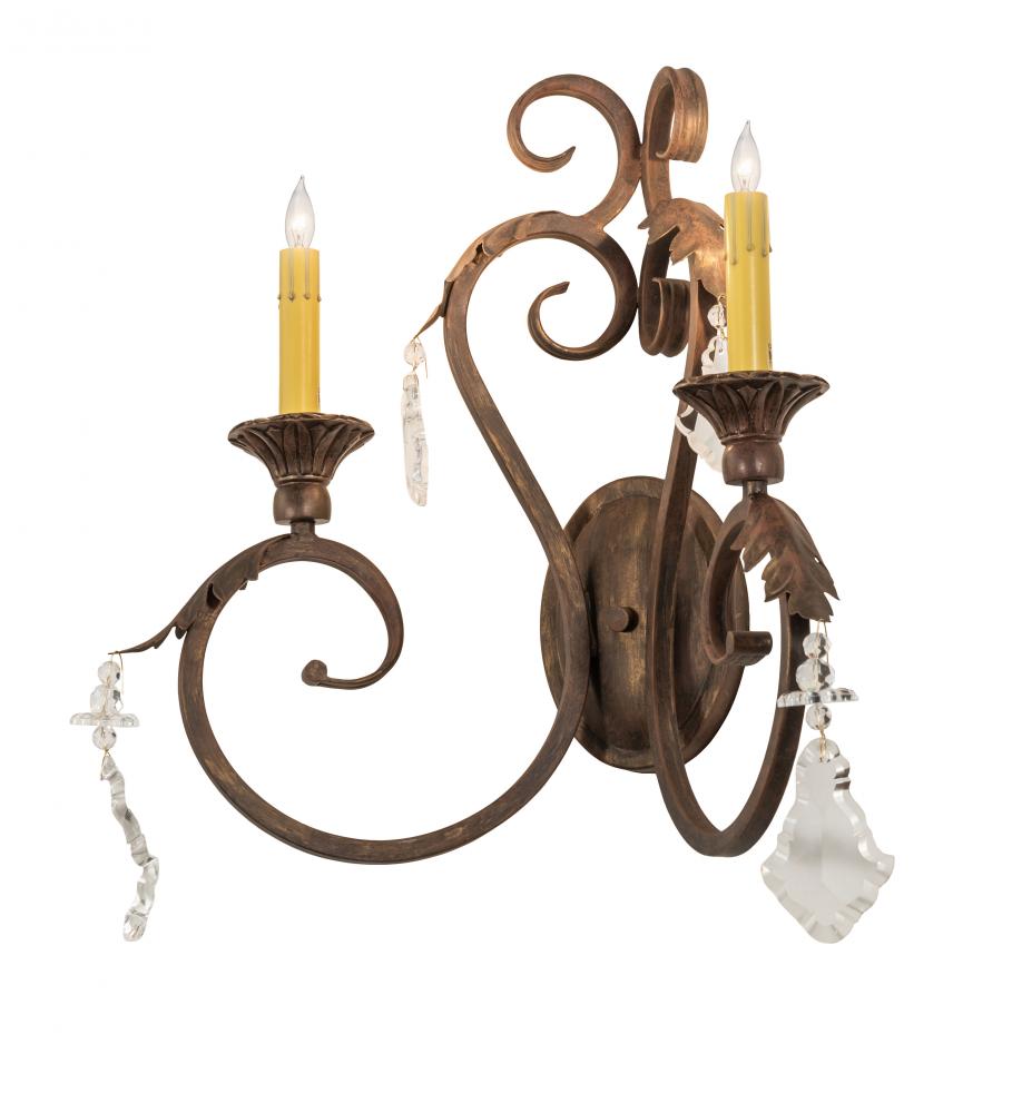 19" Wide Josephine 2 Light Wall Sconce