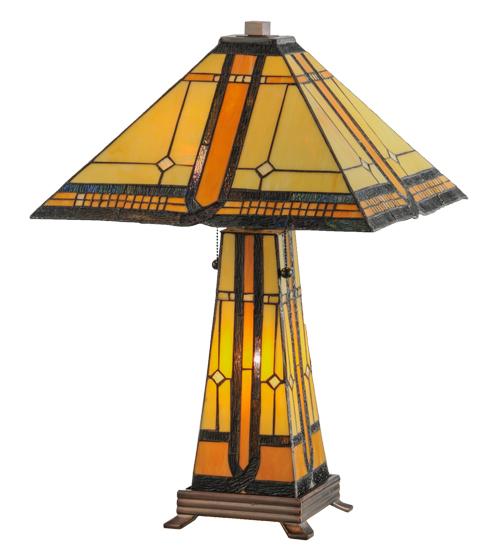 25"H Sierra Prairie Mission Lighted Base Table Lamp