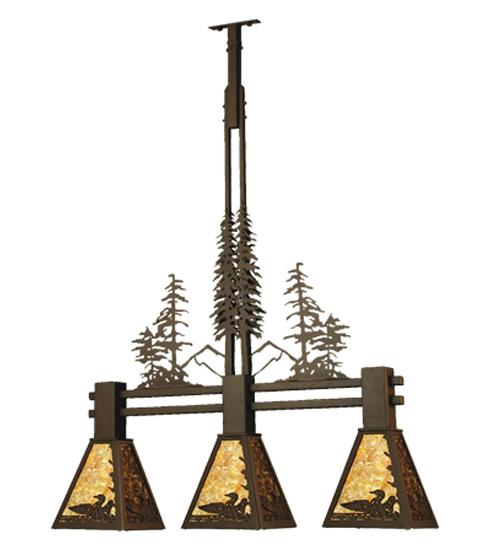 30"L Loon Tall Pines 3 LT Island Pendant