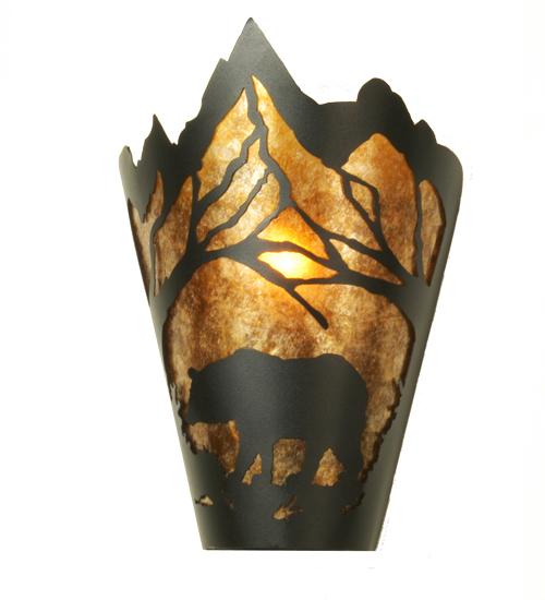 8" Wide Bear at Dawn Wall Sconce