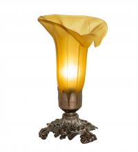 Meyda Blue 10221 - 8" High Amber Tiffany Pond Lily Victorian Accent Lamp