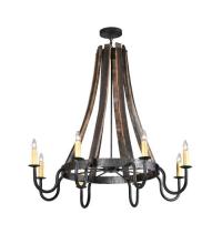 Meyda Blue 108810 - 43"W Barrel Stave Madera 8 LT Chandelier