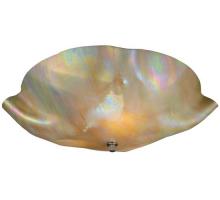 Meyda Blue 114167 - 16"W Metro Beige Iridescent Organic Art Glass Flushmount