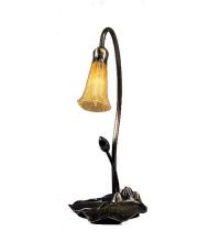 Meyda Blue 12432 - 16" High Amber Tiffany Pond Lily Accent Lamp