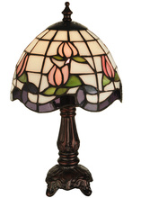 Meyda Blue 136921 - 12" High Roseborder Mini Lamp