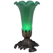Meyda Blue 13818 - 7" High Green Tiffany Pond Lily Victorian Mini Lamp