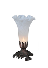Meyda Blue 14946 - 7" High White Tiffany Pond Lily Victorian Mini Lamp