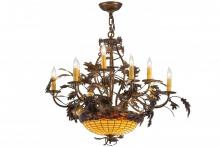 Meyda Blue 165485 - 34" Wide Greenbriar Oak 9 Light Chandelier