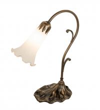 Meyda Blue 17051 - 15" High White Tiffany Pond Lily Accent Lamp