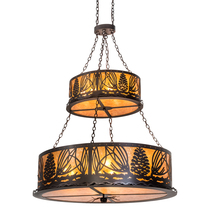Meyda Blue 193499 - 48" Long Mountain Pine Two Tier Inverted Pendant