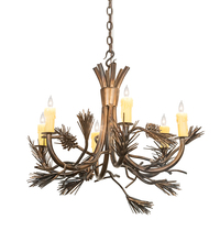 Meyda Blue 200184 - 29" Wide Woodland Pine 6 Light Chandelier