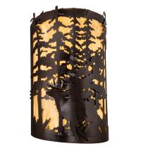 Meyda Blue 229318 - 12" Wide Tall Pines Deer Wall Sconce