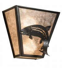 Meyda Blue 237164 - 13" Wide Leaping Trout Wall Sconce