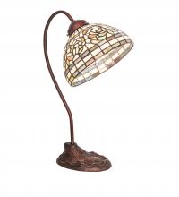 Meyda Blue 247787 - 18" High Tiffany Turning Leaf Desk Lamp