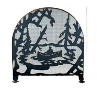 Meyda Blue 28741 - 30"W X 30"H Canoe At Lake Arched Fireplace Screen
