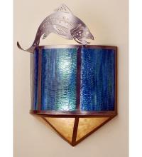 Meyda Blue 68164 - 14" Wide Leaping Trout Wall Sconce