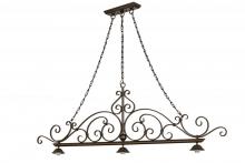 Meyda Blue 68210 - 67.5"L Georgia Scroll 3 LT Island Pendant Hardware