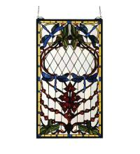 Meyda Blue 77734 - 14"W X 25"H Dragonfly Allure Stained Glass Window