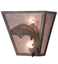 Meyda Blue 82363 - 13"W Leaping Trout Wall Sconce