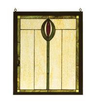 Meyda Blue 98100 - 14"W X 17"H Spear Wood Frame Stained Glass Window