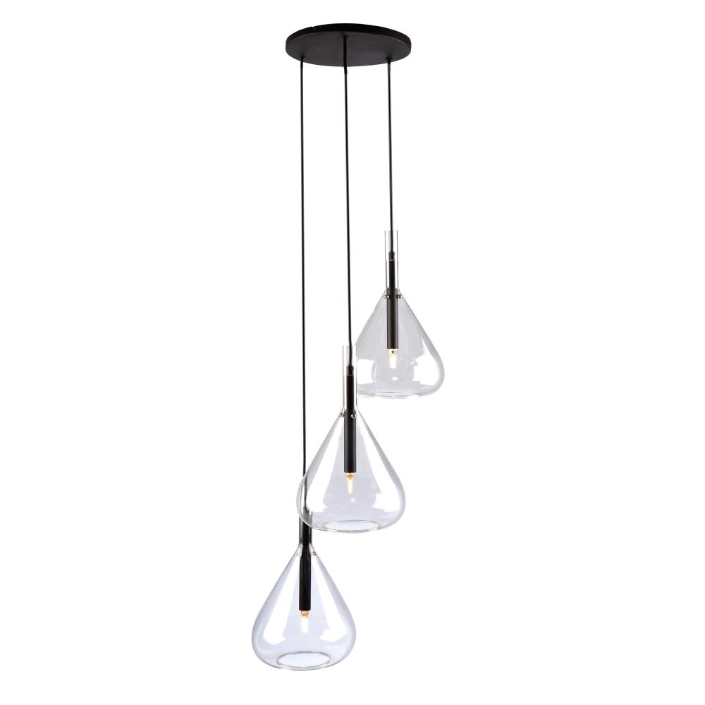 Conic 3 Light Pendant Black