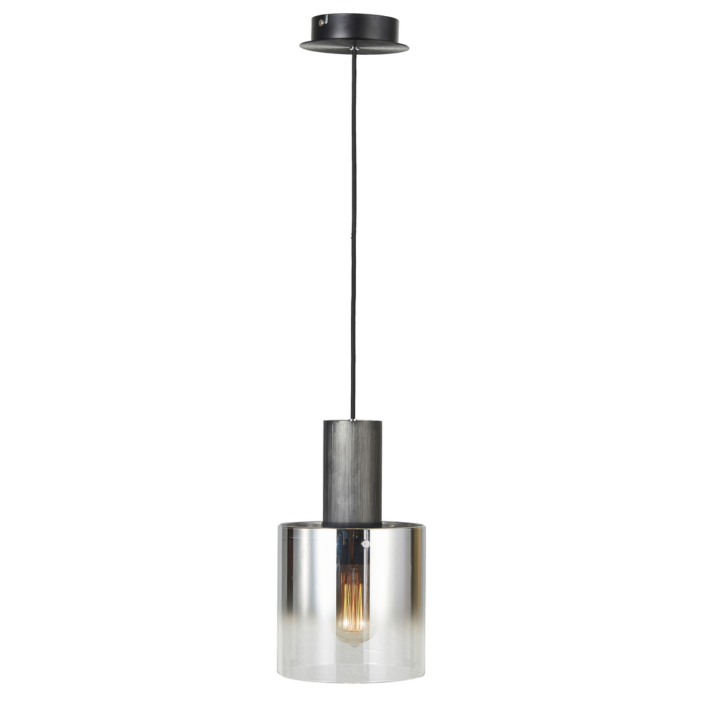 Henley 1 Light Pendant (Satin Black & Smoke Glass)