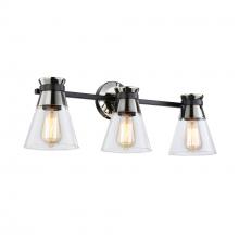 Artcraft AC11803NB - Kanata Collection 3-Light Vanity Light, Black & Brushed Nickel