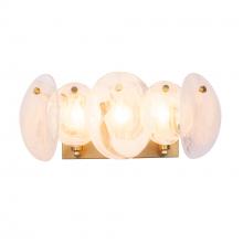 Artcraft AC12213BR - Lily 3 Light Bathroom Vanity, Brushed Brass with Wispy White Murano Style Glass