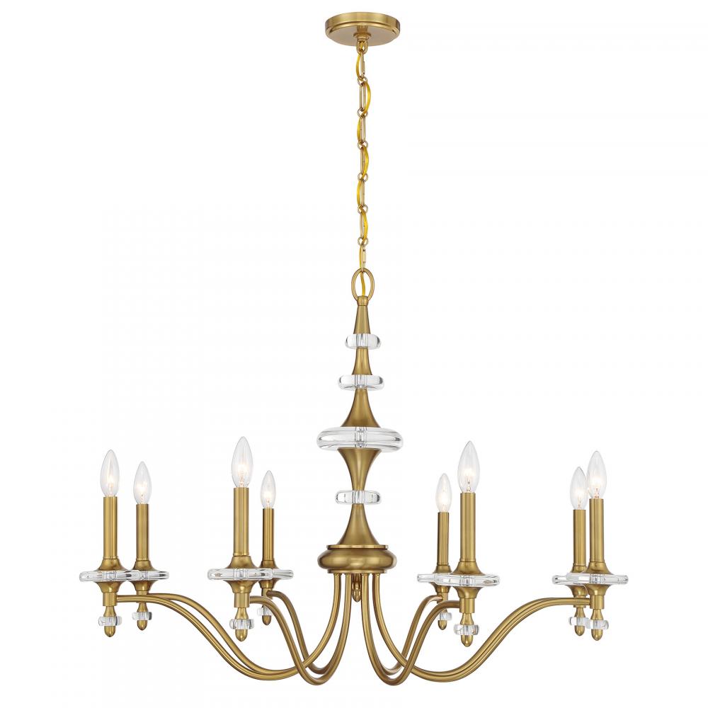 Champlain 8-Light Chandelier in Warm Brass