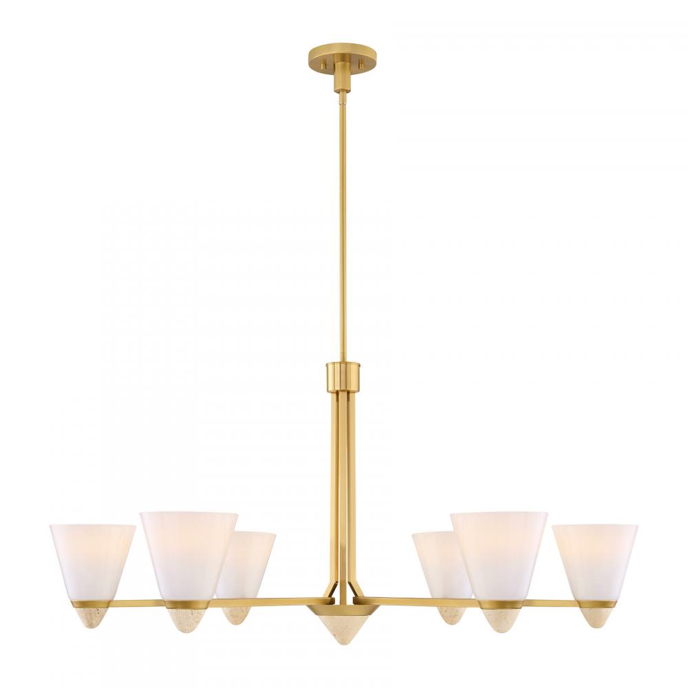 Kohlman 6-Light Chandelier in Warm Brass