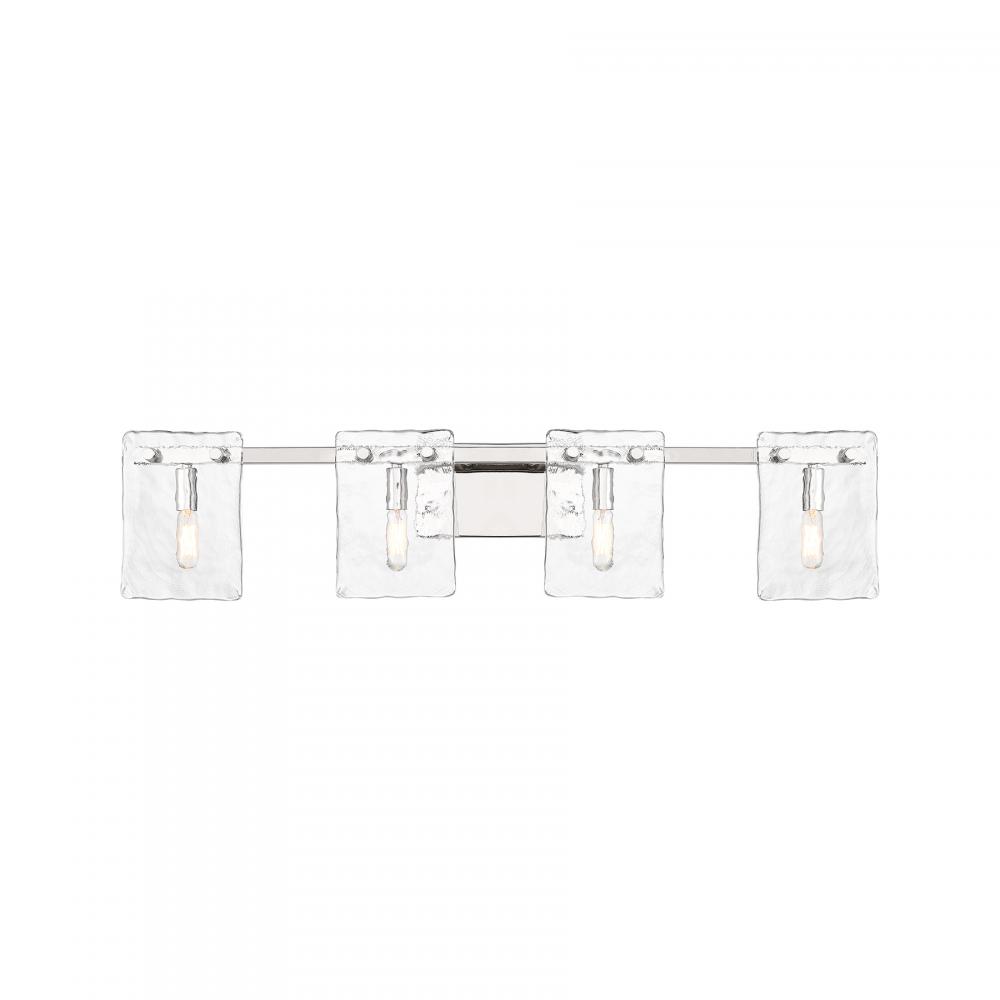 Genry 4-Light Bathroom Vanity Light in Polished Nickel