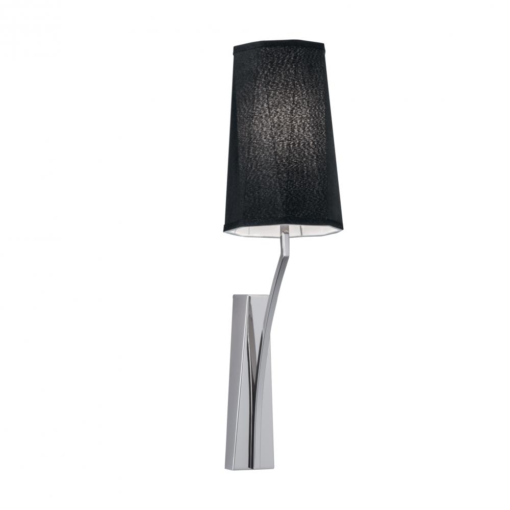 Diamond Narrow Wall Sconce - Polished Nickel with Black Shade