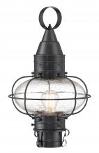 Norwell 1511-GM-SE - Classic Onion Outdoor Post Light - Gun Metal with Seeded Glass