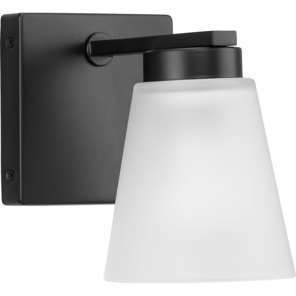 Tanner Collection One-Light Matte Black Transitional Vanity Light