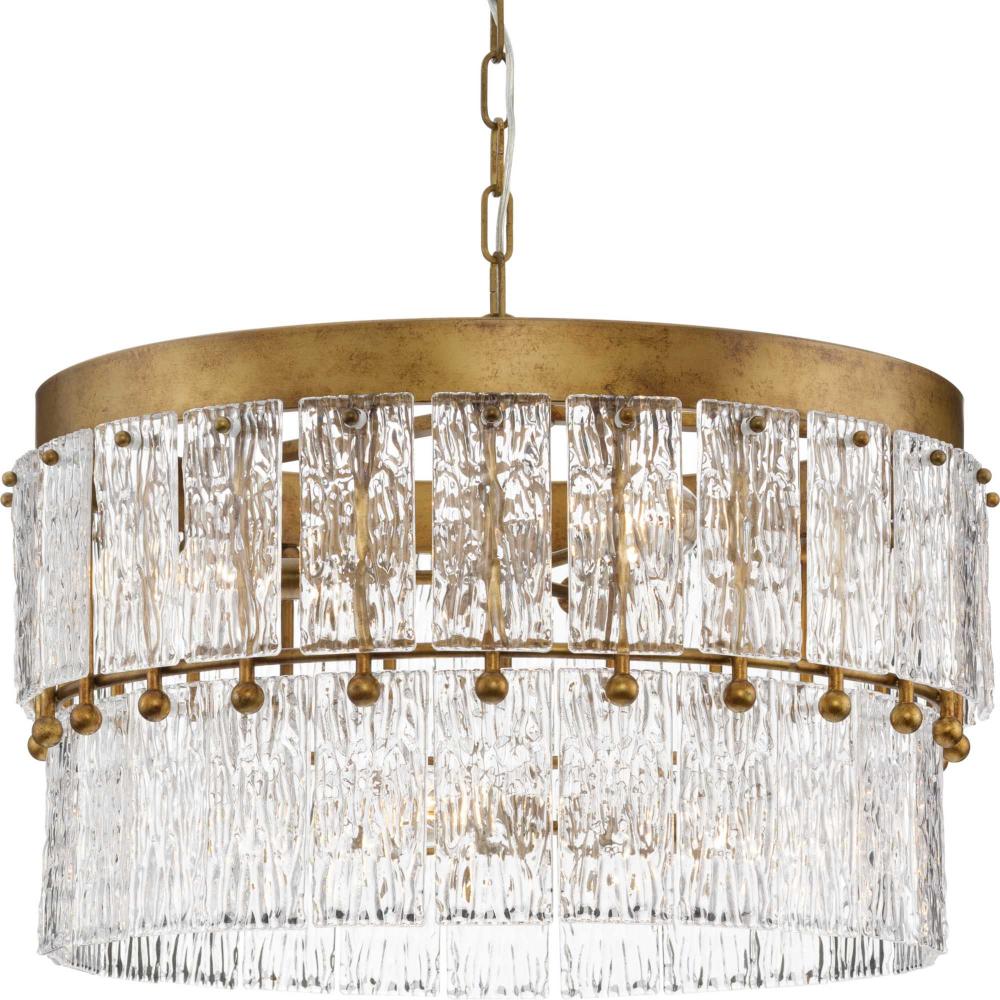 Chevall Collection Six-Light Gold Ombre Modern Organic Chandelier