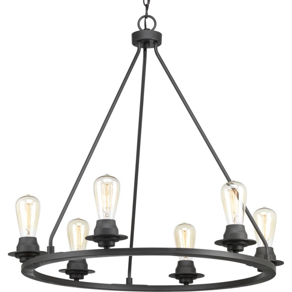 Debut Collection Six-Light Graphite Farmhouse Chandelier Light