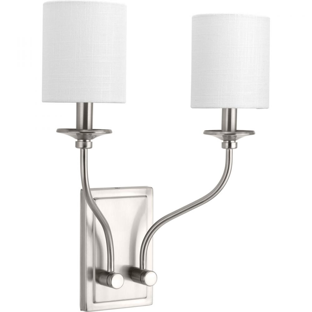 Bonita Collection Brushed Nickel Two-Light Wall Sconce