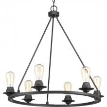 Progress P400015-143 - Debut Collection Six-Light Graphite Farmhouse Chandelier Light