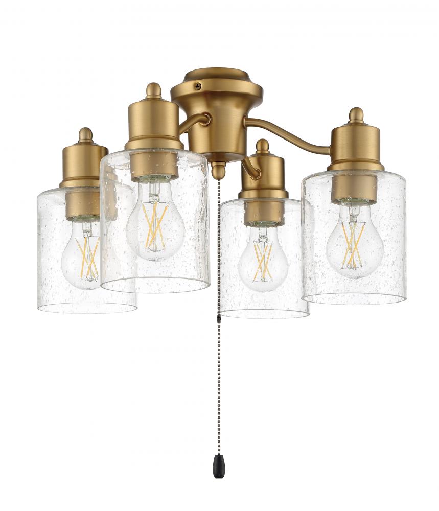 4 Light Universal Light Kit in Satin Brass