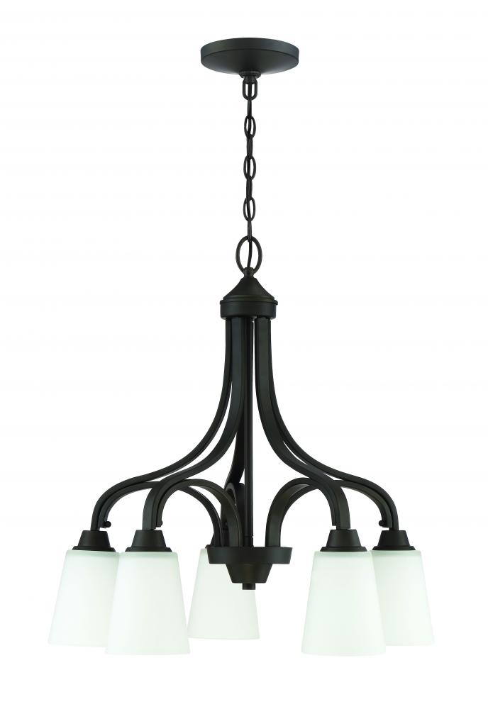 Grace 5 Light Down Chandelier in Espresso