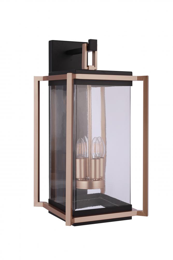 Metalwork 4 Light Extra Large Outdoor Wall Lantern in Midnight/Satin Brass