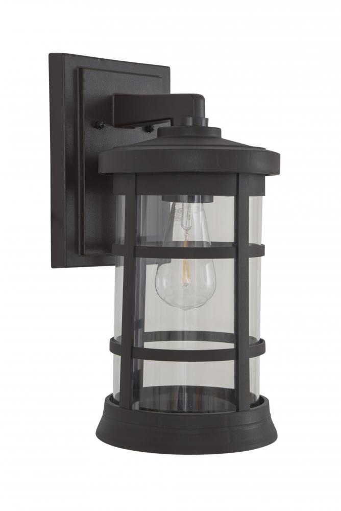 Resilience 1 Light Medium Outdoor Wall Lantern in Bronze, Clear Lens