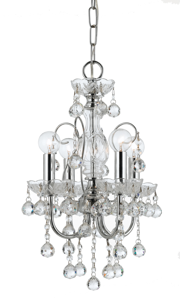 Imperial 4 Light Clear Crystal Chrome Mini Chandelier